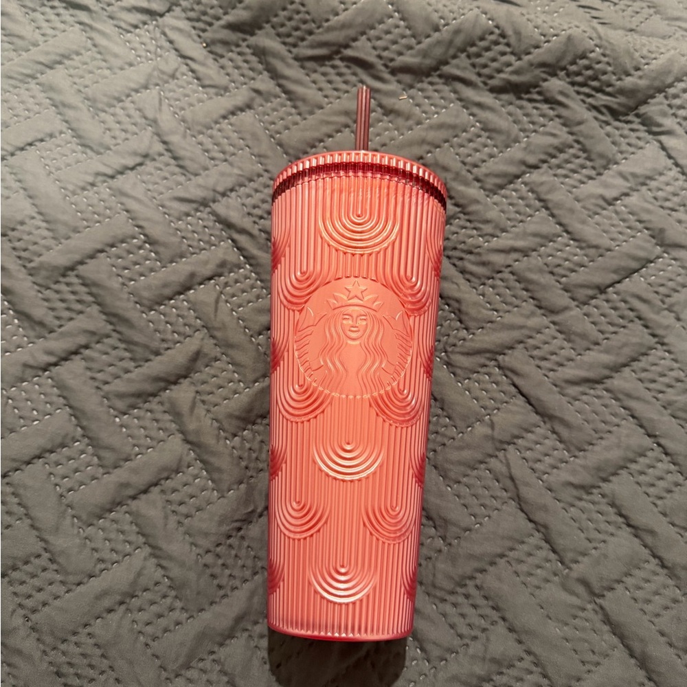 Starbucks Coral Textured Tumbler